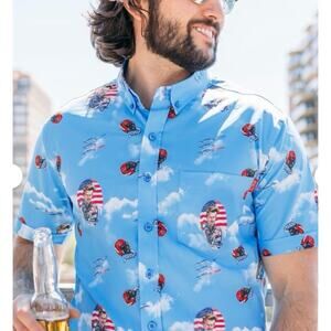 RSVLTS Top Gun “RIP Goose” Button Down Shirt Mens Small Kunuflex